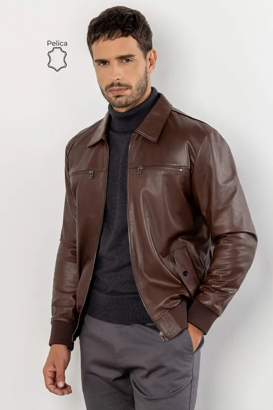 Jaqueta Masculina Leon - Pelica Chocolate
