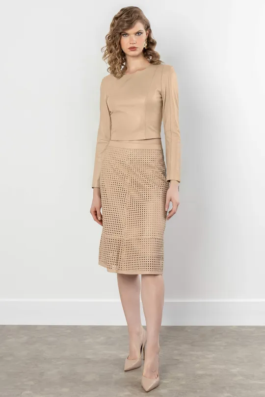 Blusa Ari de Couro Pelica Blush