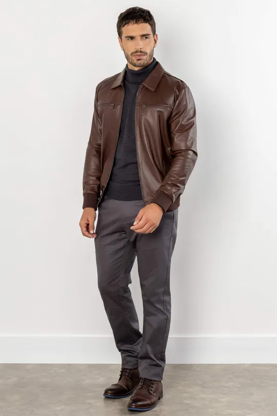 Jaqueta Masculina Leon - Pelica Chocolate