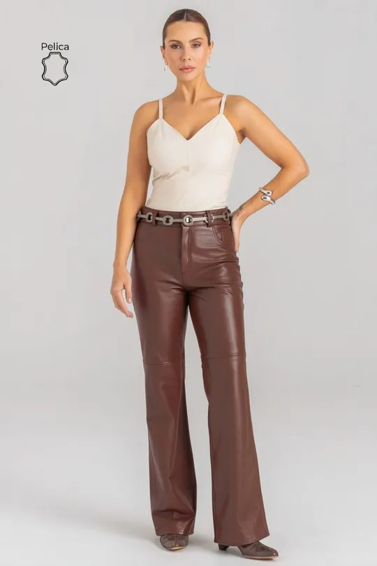 Calça Flare Lunna - Pelica Chocolate