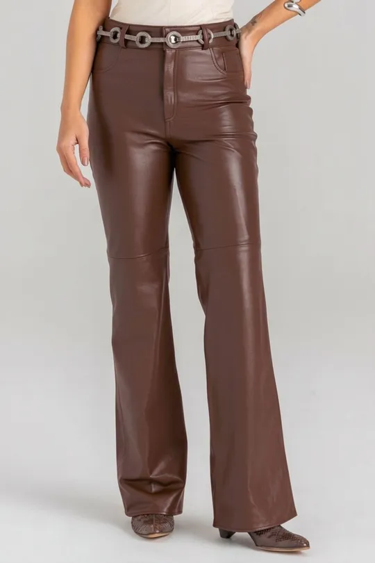 Calça Flare Lunna - Pelica Chocolate