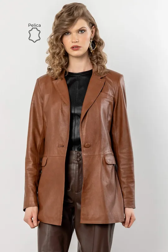 Blazer Oversized Jaque Pelica Caramelo