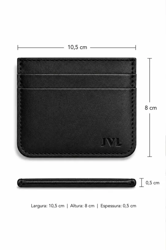 Porta Cartão em Couro Legítimo Preto Porta Cartão em Couro Legítimo Preto
