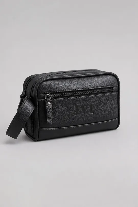 Necessaire de Couro Preta