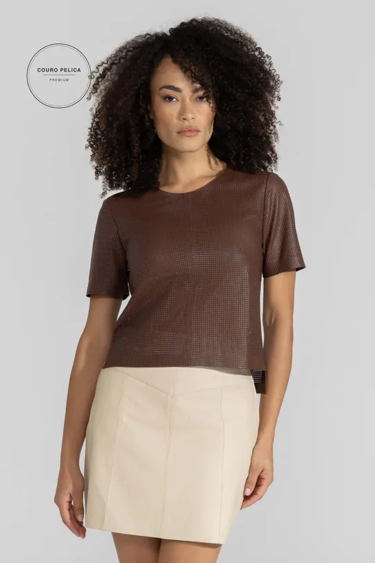 T-Shirt Perfurada Doja Pelica Truffle