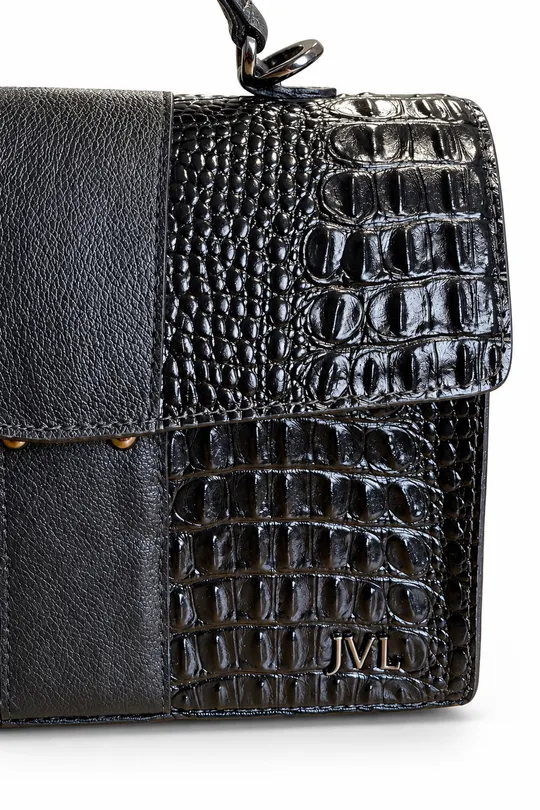 Bolsa Carie de Couro Croco Preto Bolsa Carie de Couro Croco Preto
