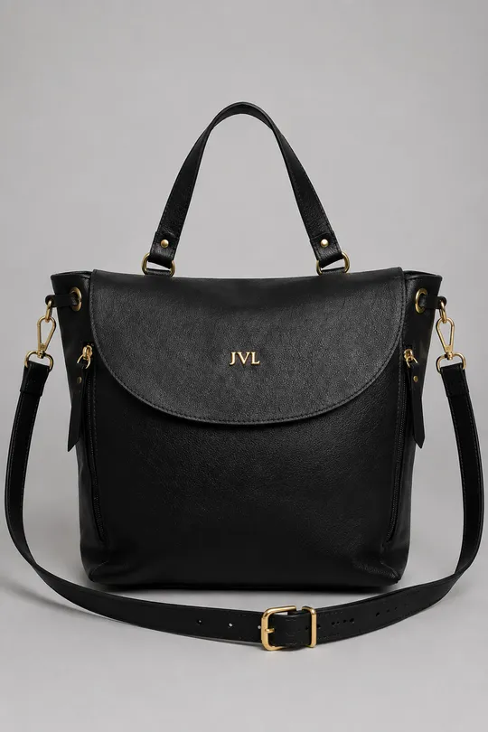 Mochila de Couro Preto 
