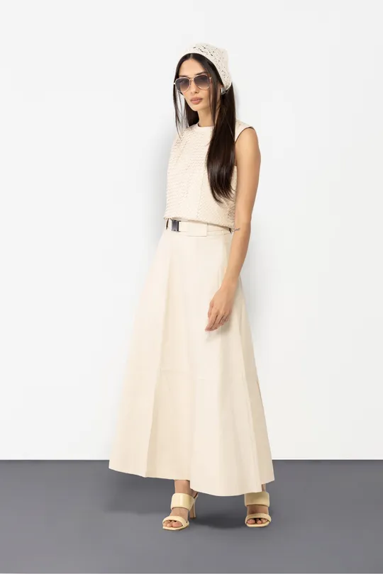 Saia Vic de Couro Pelica Off White