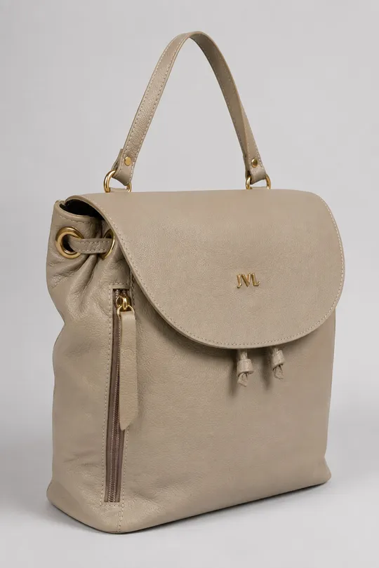 Mochila de Couro Taupe Mochila de Couro Taupe