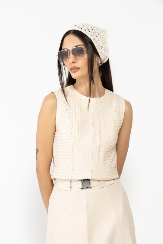 Blusa Arlo - Pelica Off White Blusa Arlo - Pelica Off White