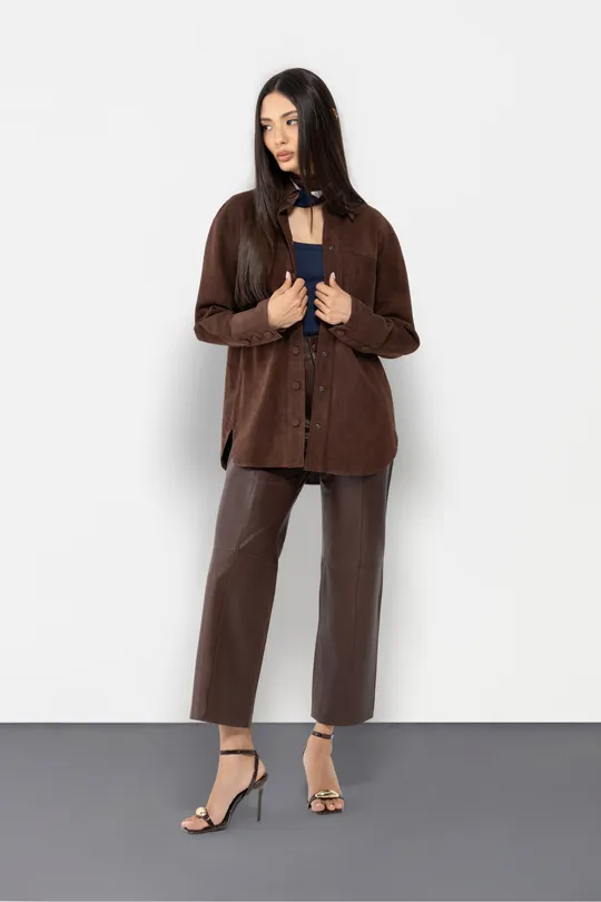 Camisa Mika Pelica Camurça Chocolate Camisa Mika Pelica Camurça Chocolate