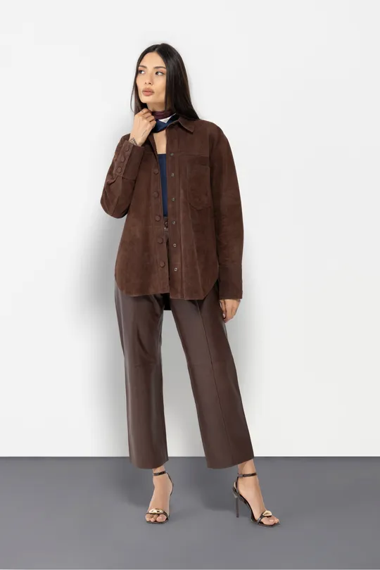 Camisa Mika Pelica Camurça Chocolate
