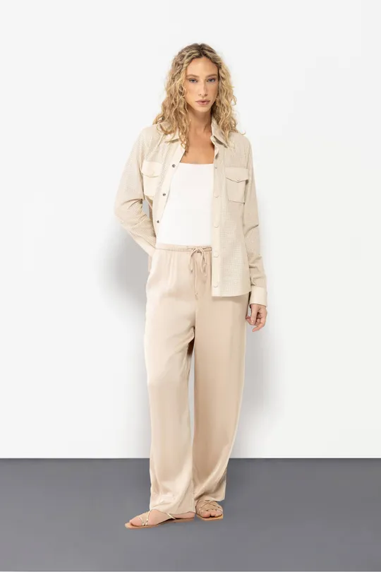 Camisa Julia de Couro Pelica Off White Camisa Julia de Couro Pelica Off White