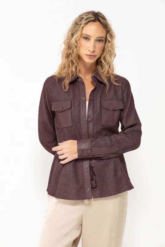 Camisa Julia de Couro Pelica Uva