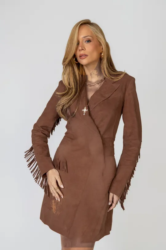 Vestido Joplin - Camurça Chocolate