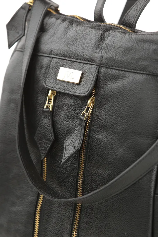 Mochila de Couro Preta
