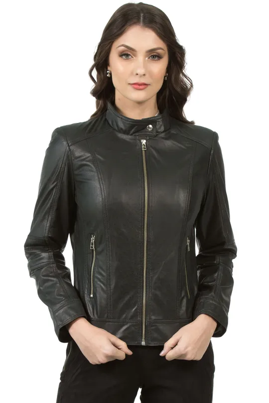 Jaqueta de Couro Kraky Preto